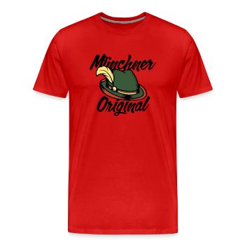 Munich Original - T-shirt bio Premium Homme - rouge - Devant - Damien (186cm)