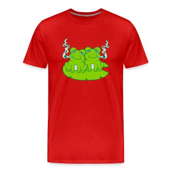 2 Stoner Friends Frogs - Men's Premium Organic T-Shirt - red - Front - Damien (186cm)