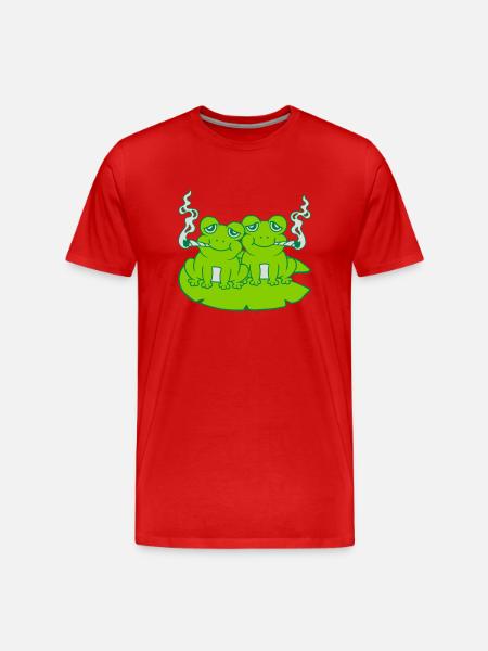 2 Stoner Friends Frogs - Men's Premium Organic T-Shirt - red
