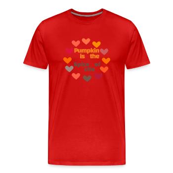 I love clothes / Pumpkin Spice - Men's Premium Organic T-Shirt - red - Front - Damien (186cm)