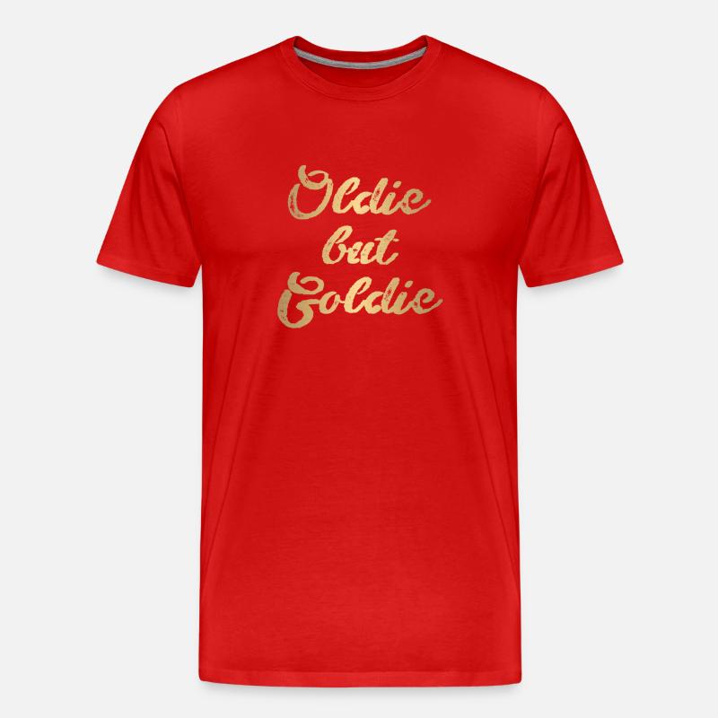 oldie but goldie,gold,oldie,oldtimer - Männer Premium Bio T-Shirt - Rot