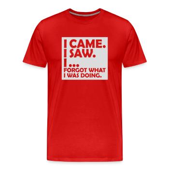 I came saw forget - Men's Premium Organic T-Shirt - red - Front - Damien (186cm)