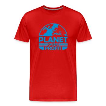 Planète sur le devis de profit - T-shirt bio Premium Homme - rouge - Devant - Damien (186cm)