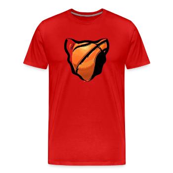 Basketball - Männer Premium Bio T-Shirt - Rot - Vorne - Damien (186cm)