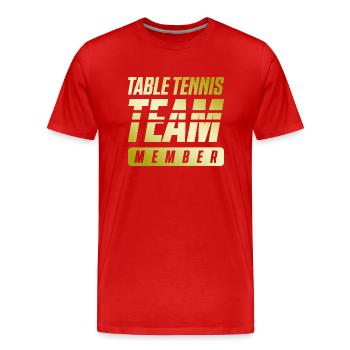 Table Tennis Team - Männer Premium Bio T-Shirt - Rot - Vorne - Damien (186cm)