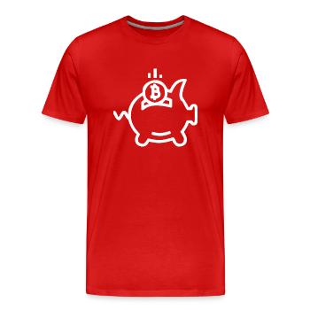 Bitcoin économie - T-shirt bio Premium Homme - rouge - Devant - Damien (186cm)