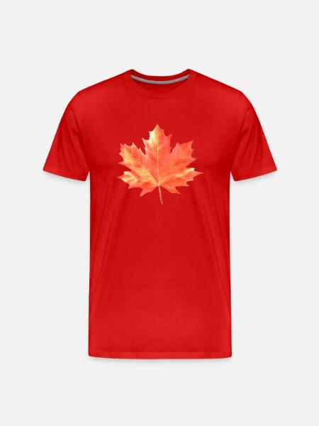 Maple Leaf Colorful Colors Maple Tree Forest Warm - Men's Premium Organic T-Shirt - red