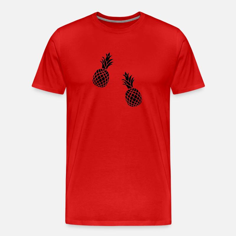 Ananas Silhouette - Männer Premium Bio T-Shirt - Rot