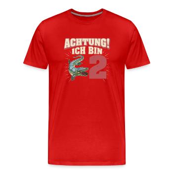 Dinosaurier Geschenk Kinder Urzeit Dino Spruch - Männer Premium Bio T-Shirt - Rot - Vorne - Damien (186cm)