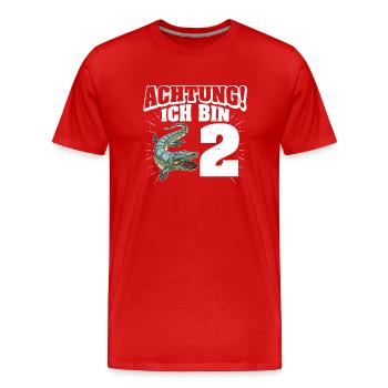Dinosaurier Geschenk Kinder Urzeit Dino Spruch - Männer Premium Bio T-Shirt - Rot - Vorne - Damien (186cm)