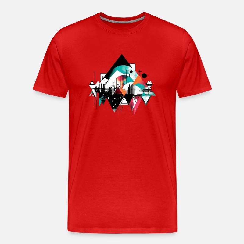 Urbane Geometrie - Männer Premium Bio T-Shirt - Rot