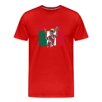 Tequila Skeleton Sommer Urlaub Mexiko Taco - Männer Premium Bio T-Shirt - Rot - Vorne - Damien (186cm)