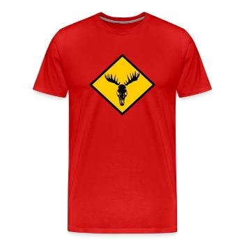 Moose Skull - Men's Premium Organic T-Shirt - red - Front - Damien (186cm)