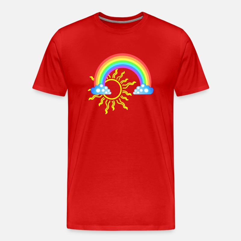 Regenbogen - Männer Premium Bio T-Shirt - Rot
