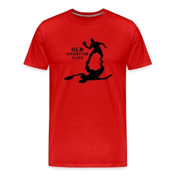 Old Schmetterhand Tischtennis Schmetterball - Männer Premium Bio T-Shirt - Rot - Vorne - Damien (186cm)