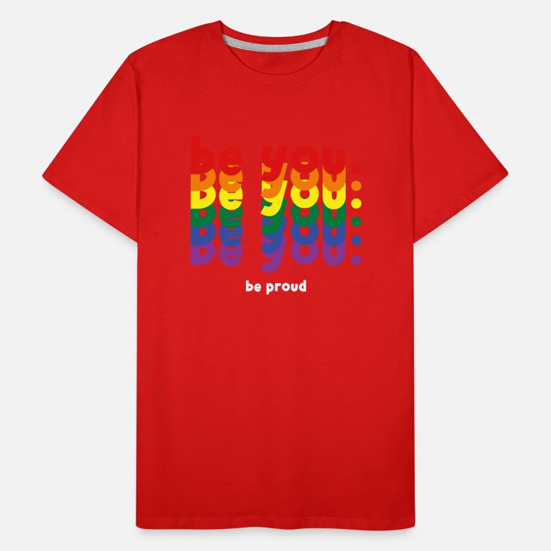 Sei du stolz LGBTQ Pride Regenbogen Lesbisch Schwul Männer Premium Bio T-Shirt