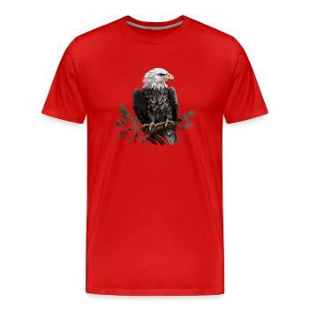 Forêt animale d’aigle à tête blanche - T-shirt bio Premium Homme - rouge - Devant - Damien (186cm)