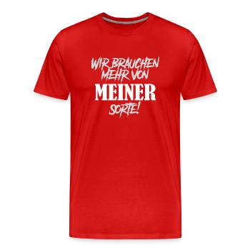 witziges Party Motiv, Spruch - Männer Premium Bio T-Shirt - Rot - Vorne - Damien (186cm)