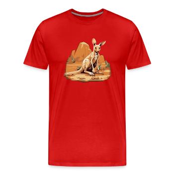 Kangaroo Baby Kangaroo Marsupial Kangaroo - Men's Premium Organic T-Shirt - red - Front - Damien (186cm)