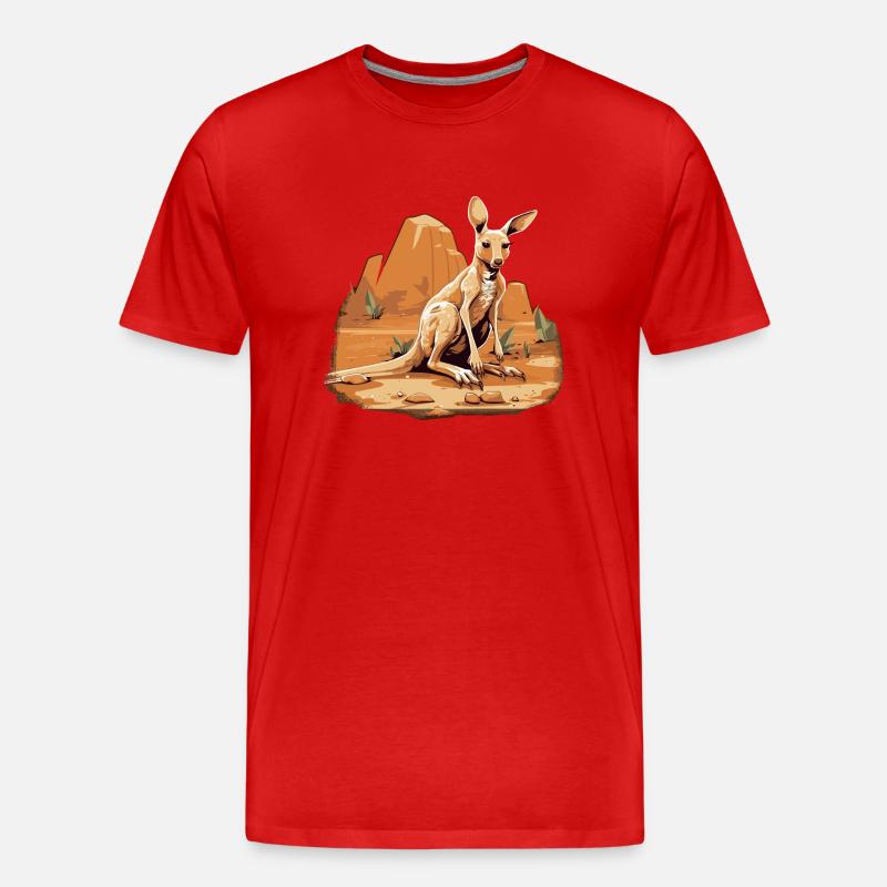 Känguru Baby Känguru Beuteltier Kangaroo - Männer Premium Bio T-Shirt - Rot
