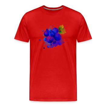 Blueberry Splash - Men's Premium Organic T-Shirt - red - Front - Damien (186cm)