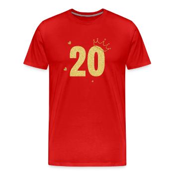 20th Anniversary Golden Crown - Men's Premium Organic T-Shirt - red - Front - Damien (186cm)