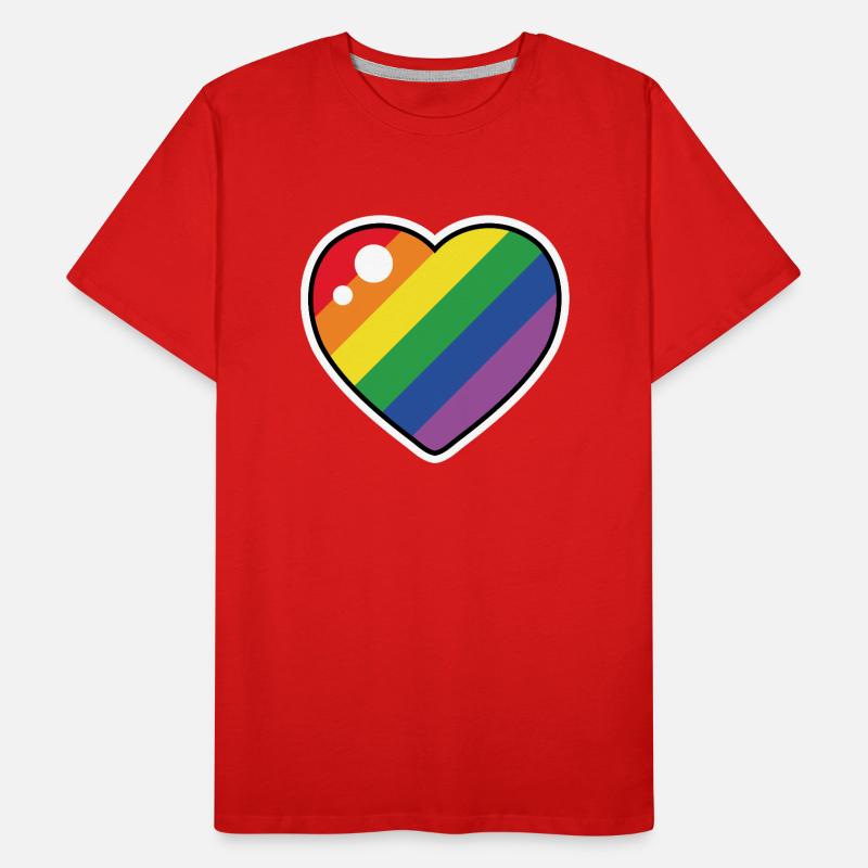 Herz (Pride Flagge) Männer Premium Bio T-Shirt