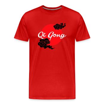 Qigong clouds - Men's Premium Organic T-Shirt - red - Front - Damien (186cm)