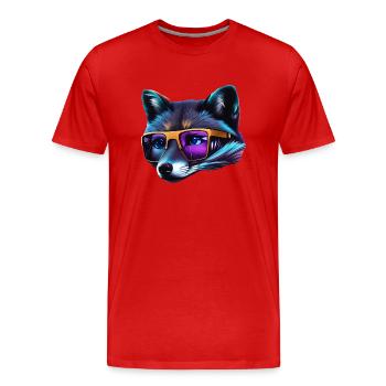 Cooler Fuchs - Männer Premium Bio T-Shirt - Rot - Vorne - Damien (186cm)