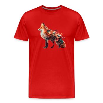 Farbenfroher abstrakter Fuchs - Männer Premium Bio T-Shirt - Rot - Vorne - Damien (186cm)