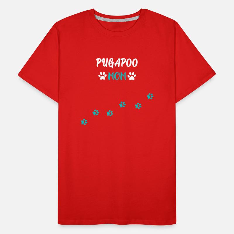 Pugapoo Mom - Pudel Mops Mix Männer Premium Bio T-Shirt