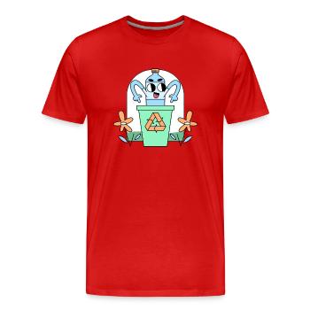Plastikflaschen sind wirklich Abfall - Männer Premium Bio T-Shirt - Rot - Vorne - Damien (186cm)