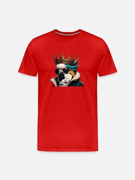 König Kakadu - Männer Premium Bio T-Shirt - Rot