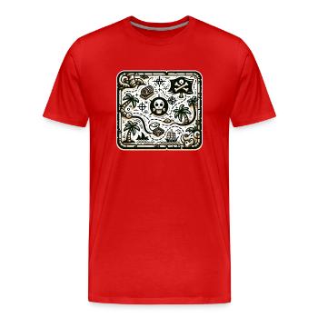 Carte au trésor - T-shirt bio Premium Homme - rouge - Devant - Damien (186cm)
