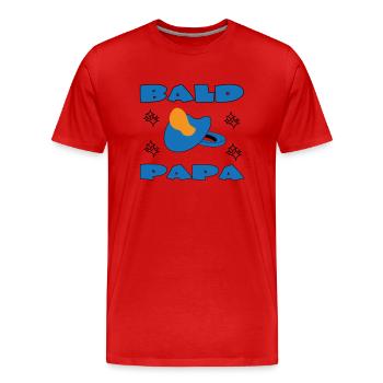 BALD PAPA - Men's Premium Organic T-Shirt - red - Front - Damien (186cm)