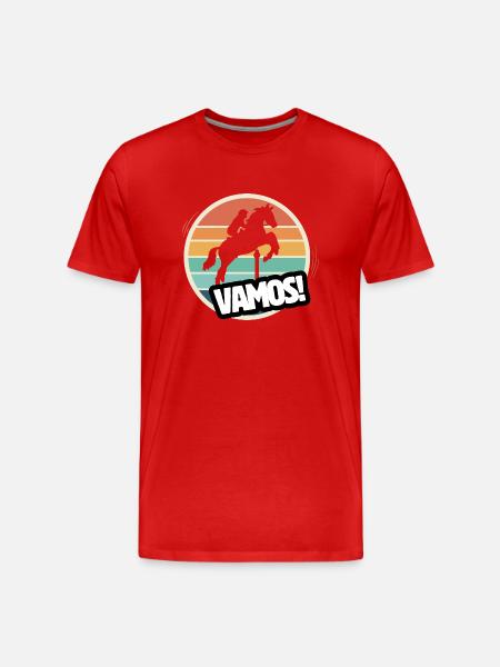 Vamos Canoe Riding Jumping Retro - Men's Premium Organic T-Shirt - red
