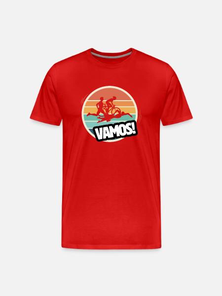 Vamos Retro Triathlon - Men's Premium Organic T-Shirt - red