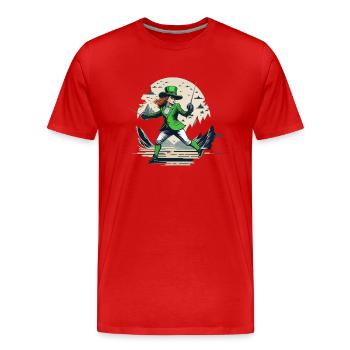 Clôture Trèfle de la Saint-Patrick - T-shirt bio Premium Homme - rouge - Devant - Damien (186cm)