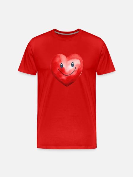 Cœur aquarelle - T-shirt bio Premium Homme - rouge