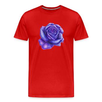 Lila Rose - Männer Premium Bio T-Shirt - Rot - Vorne - Damien (186cm)