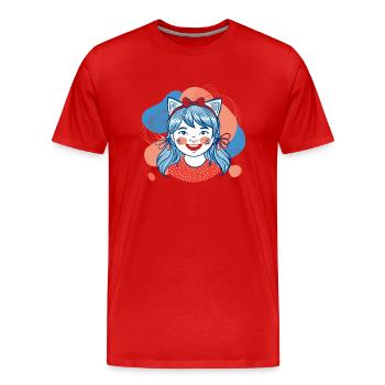 Fairy Tale Feline: Enchanted Ears - Men's Premium Organic T-Shirt - red - Front - Damien (186cm)