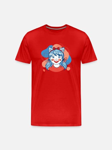 Fairy Tale Feline: Enchanted Ears - Men's Premium Organic T-Shirt - red