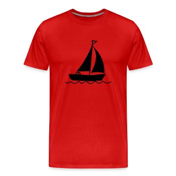 Segelboot Segelschiff Segelboote - Männer Premium Bio T-Shirt - Rot - Vorne - Damien (186cm)