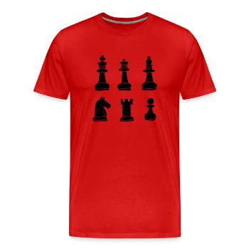 Schach Figuren - Männer Premium Bio T-Shirt - Rot - Vorne - Damien (186cm)
