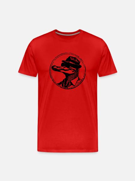 Krokodil Alligator - Männer Premium Bio T-Shirt - Rot