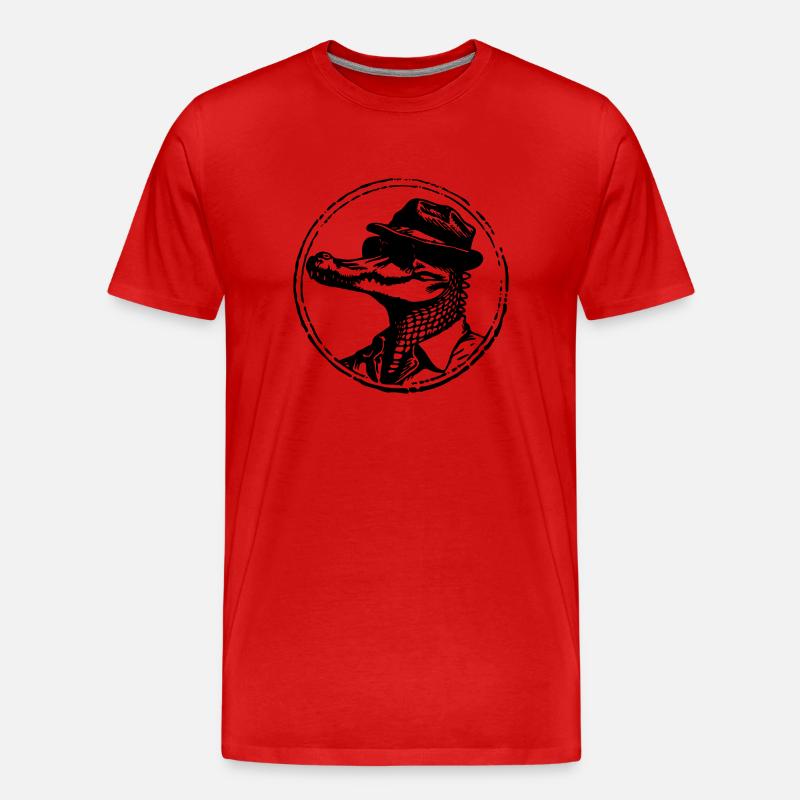 Krokodil Alligator - Männer Premium Bio T-Shirt - Rot