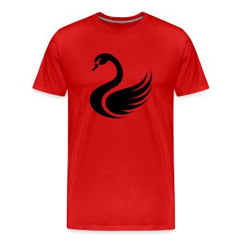 Cygnes cygnes - T-shirt bio Premium Homme - rouge - Devant - Damien (186cm)