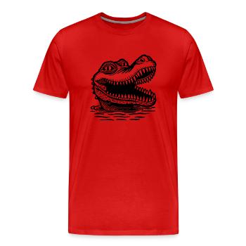 Crocodile Alligator - Men's Premium Organic T-Shirt - red - Front - Damien (186cm)