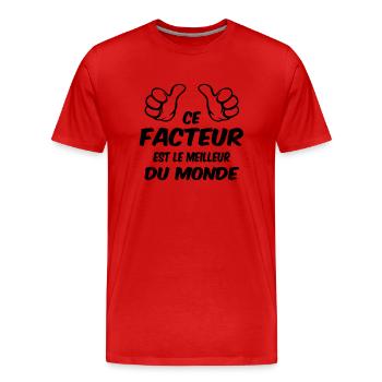 BESTER FAKTOR - Männer Premium Bio T-Shirt - Rot - Vorne - Damien (186cm)