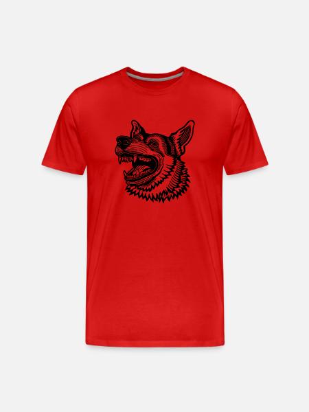 Schäferhund Hund Hundekopf - Männer Premium Bio T-Shirt - Rot